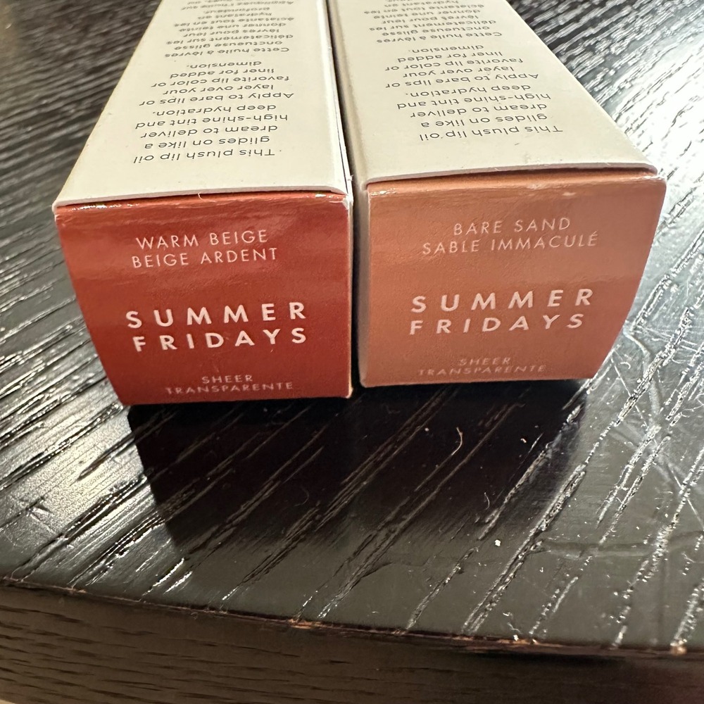 Summer Fridays‎ Dream Lip Oil Set Warm Beige and Bare Sand 0.15oz New In Box